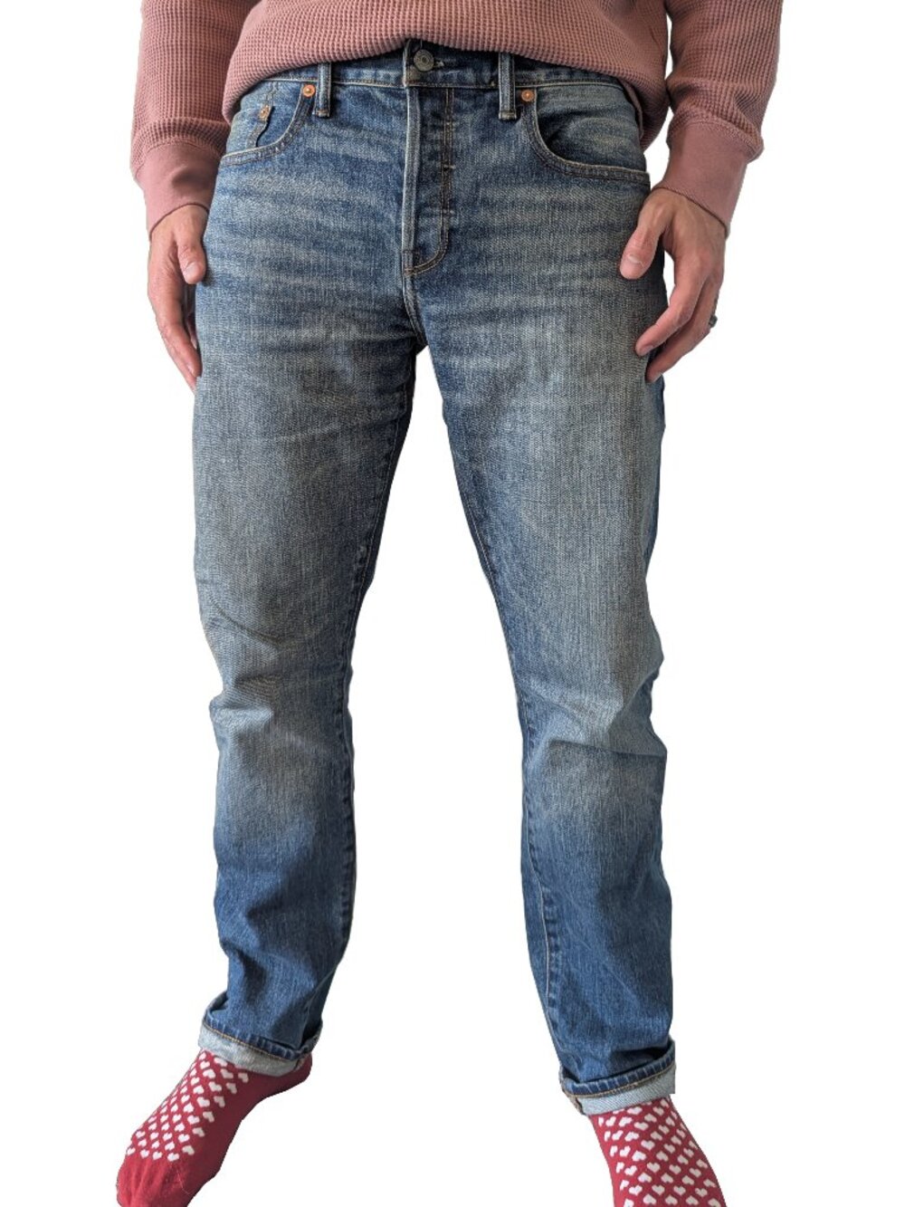 GAP Kaihara Japanese Selvedge Denim Stretch Skinny in Medium Dark Wash | 32 x 30